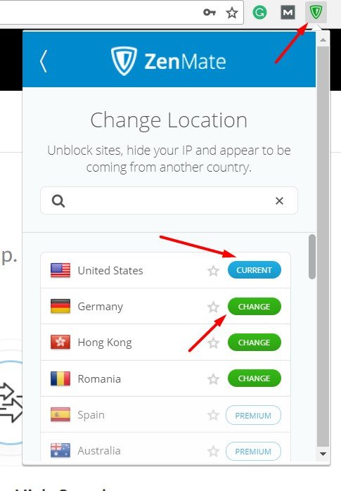 change location zenmate